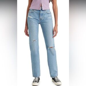 Levi's Blue Straight Denim Jeans 501 Original - color Lane Change